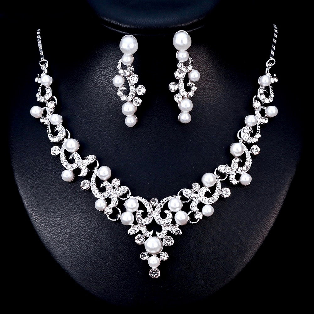 Graciela - Pearl and Crystal Bridal Jewelry Set