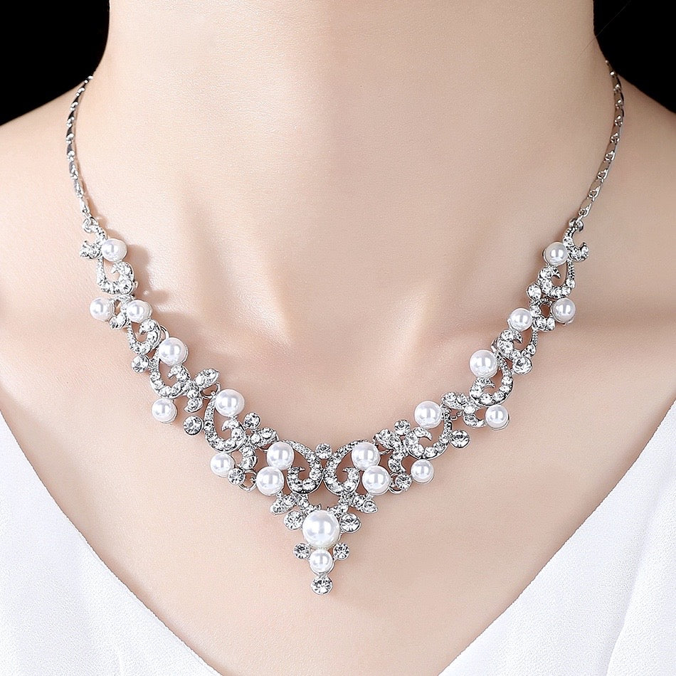 Graciela - Pearl and Crystal Bridal Jewelry Set