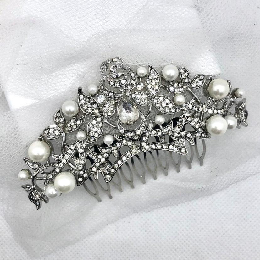 "Lorena" - Pearl and Crystal Bridal Hair Comb