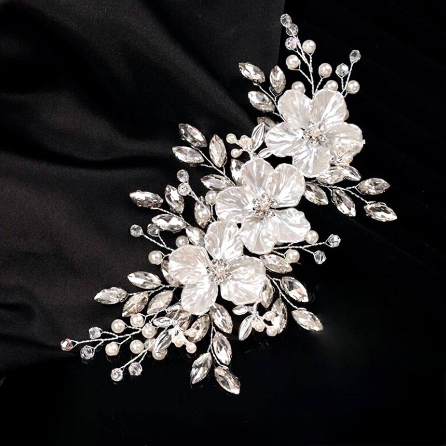 Lillah - Pearl and Crystal Bridal Hair Clip/Vine