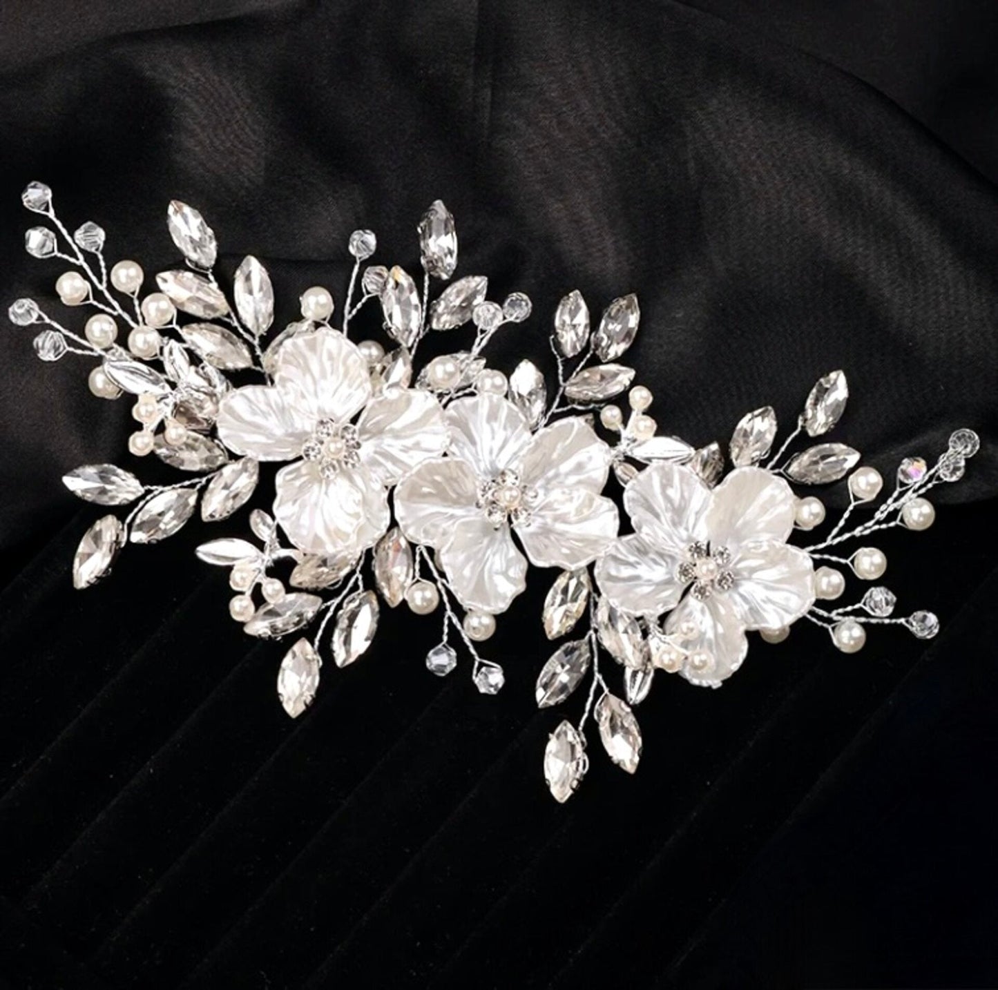 Lillah - Pearl and Crystal Bridal Hair Clip/Vine