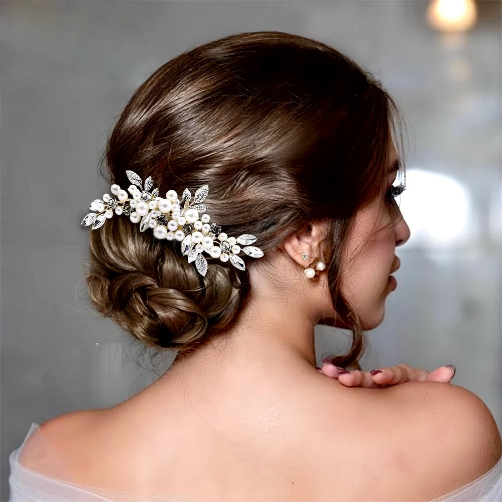 Amal - Pearl and Crystal Bridal Hair Comb