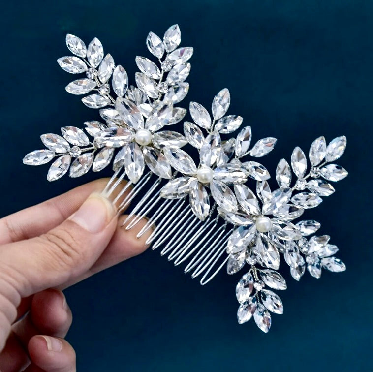 "Augustine" - Pearl and Crystal Bridal Hair Comb
