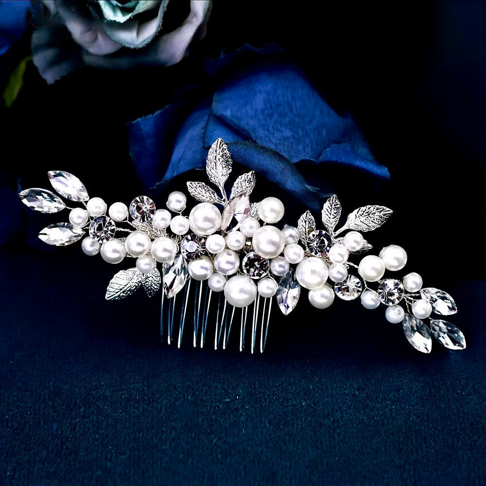 Amal - Pearl and Crystal Bridal Hair Comb
