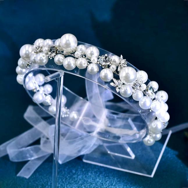Saga - Pearl and Crystal Bridal Headband