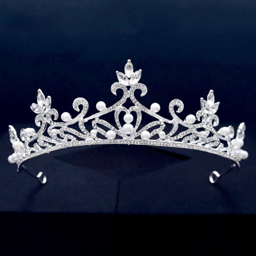 Theia - Pearl and Crystal Bridal Tiara
