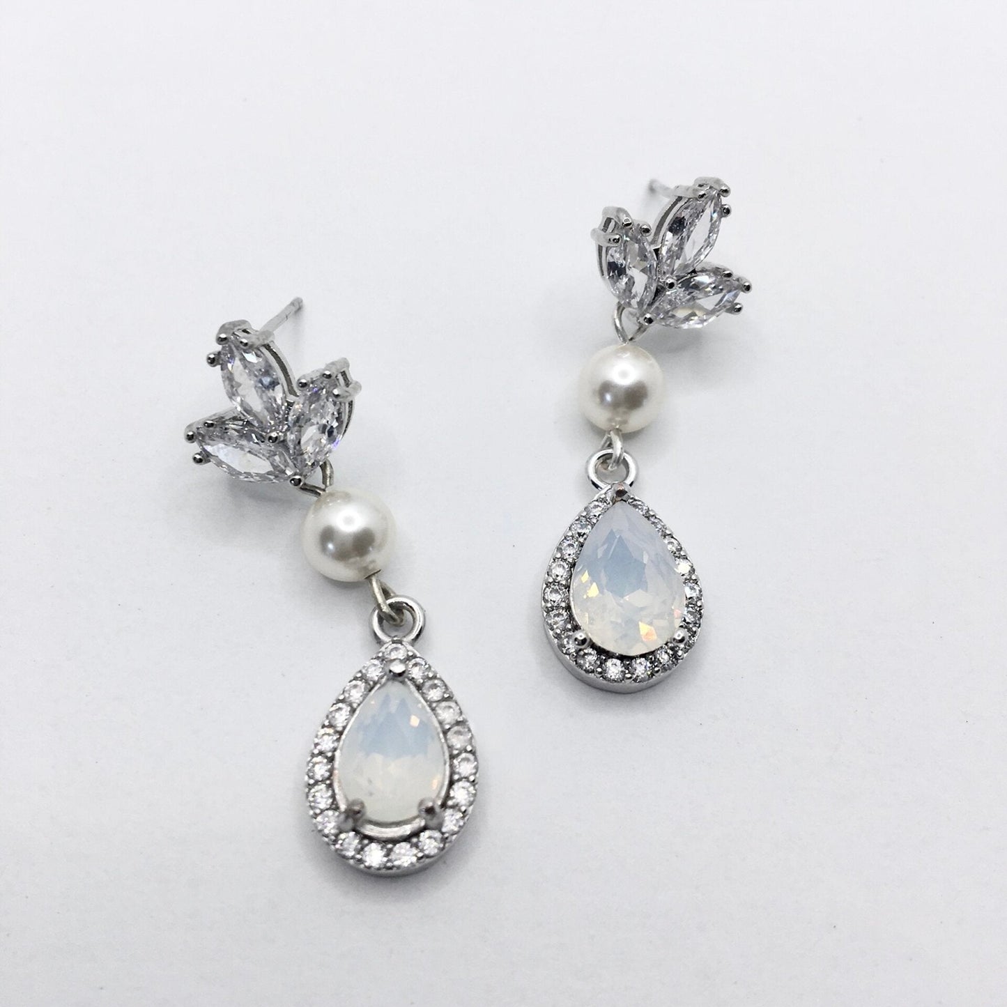 Keani - Pearl and Opal Bridal Earrings