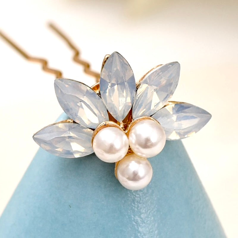 Carlyn - Pearl and Opal Bridal Hair Pins