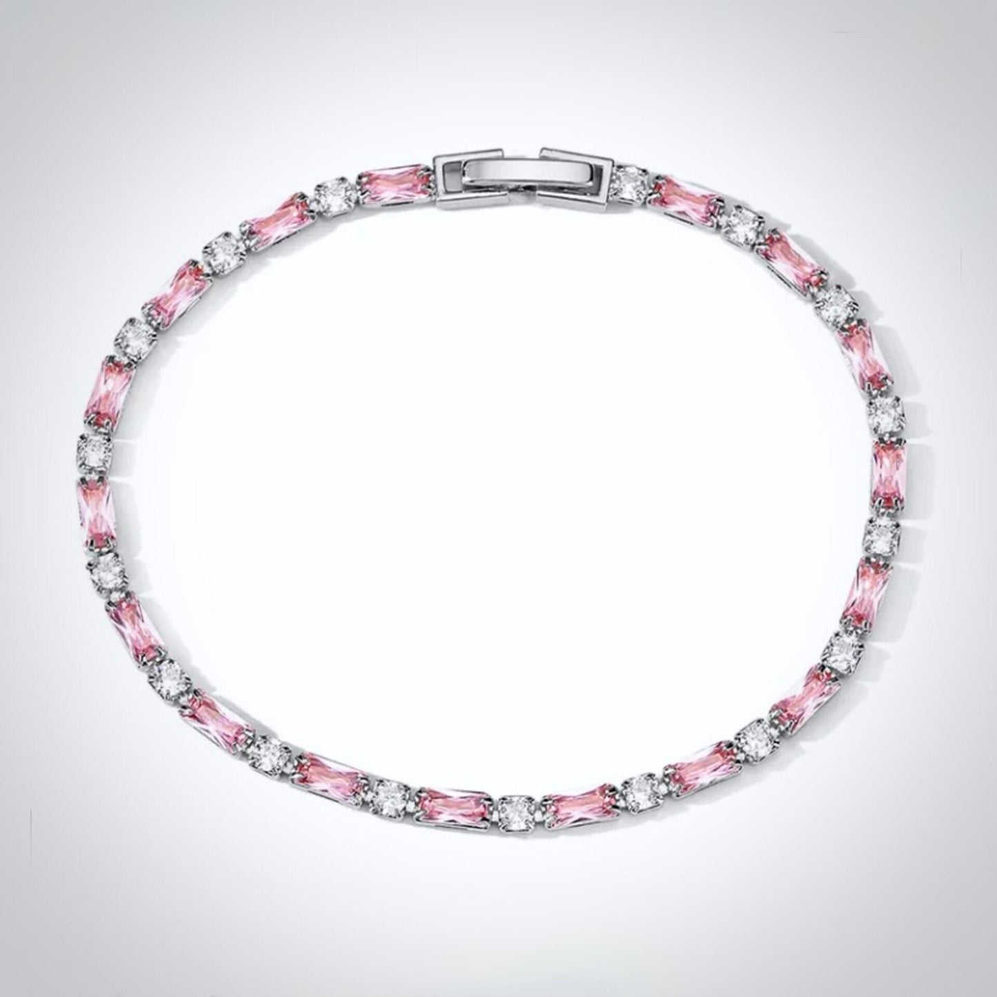 Lera - Pink Cubic Zirconia Bridal Bracelet