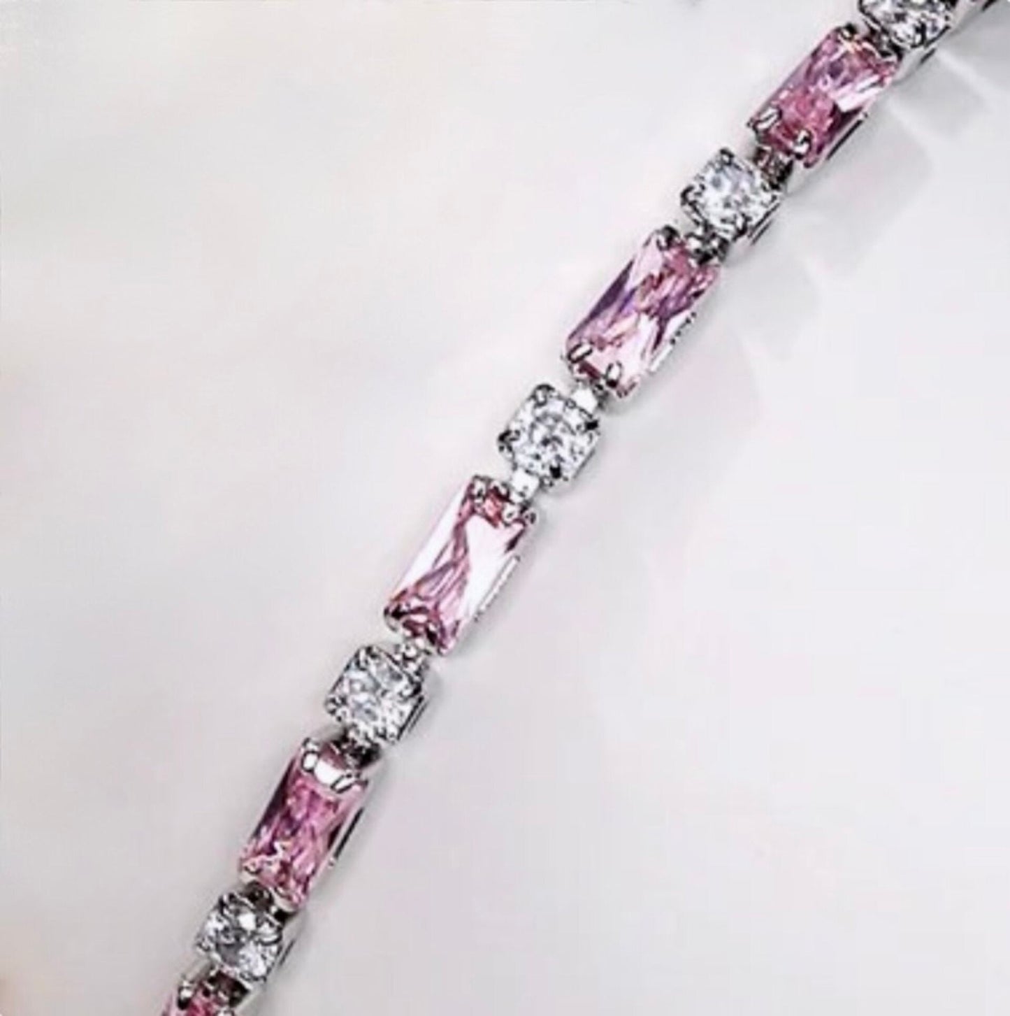 Lera - Pink Cubic Zirconia Bridal Bracelet