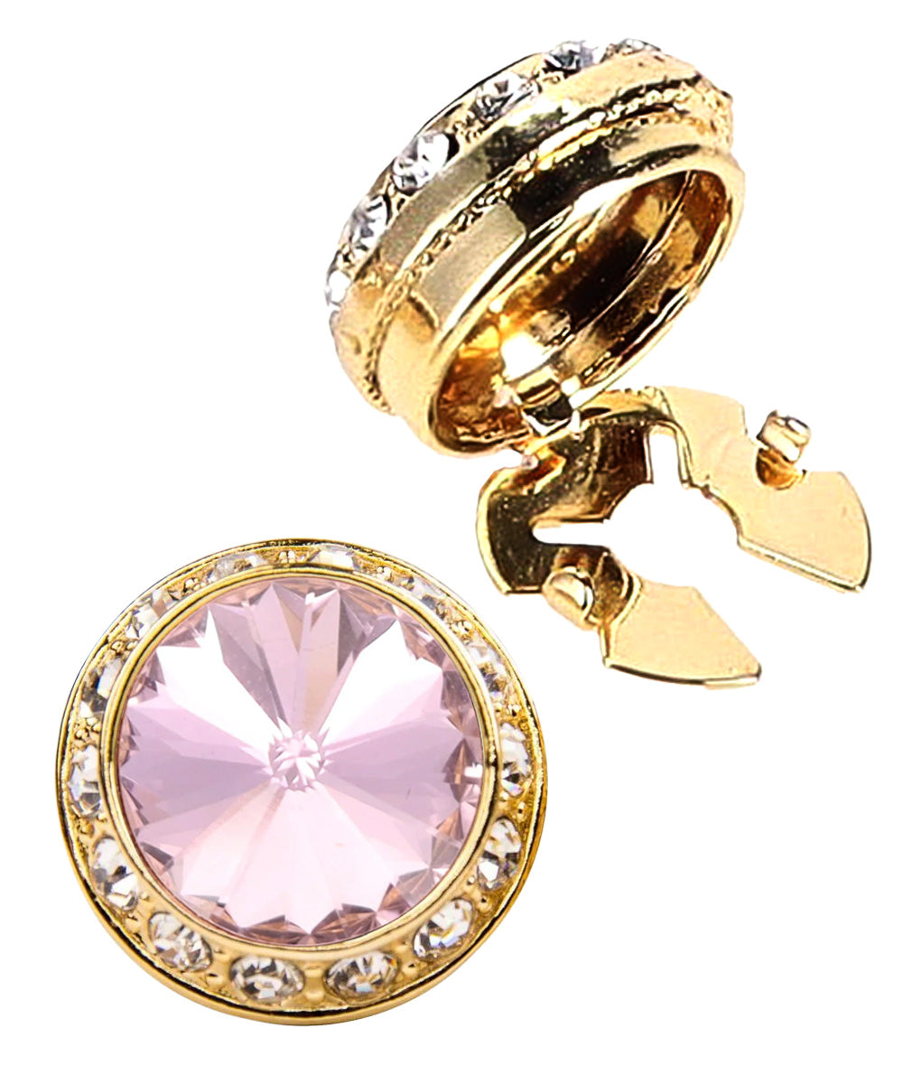 Vittorio Vico Men's Crystal Colorstone Button Cover