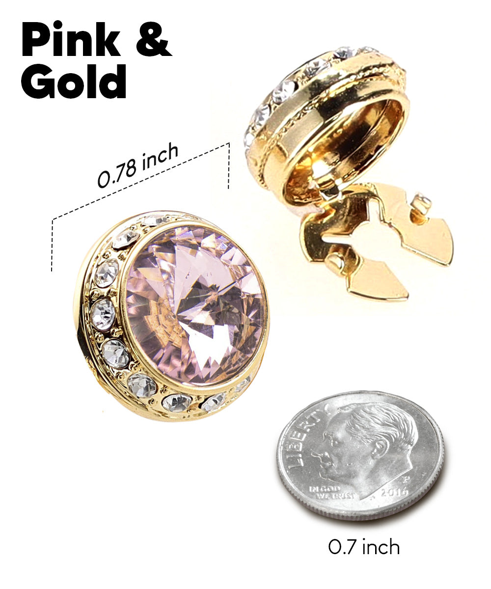 Vittorio Vico Men's Crystal Colorstone Button Cover