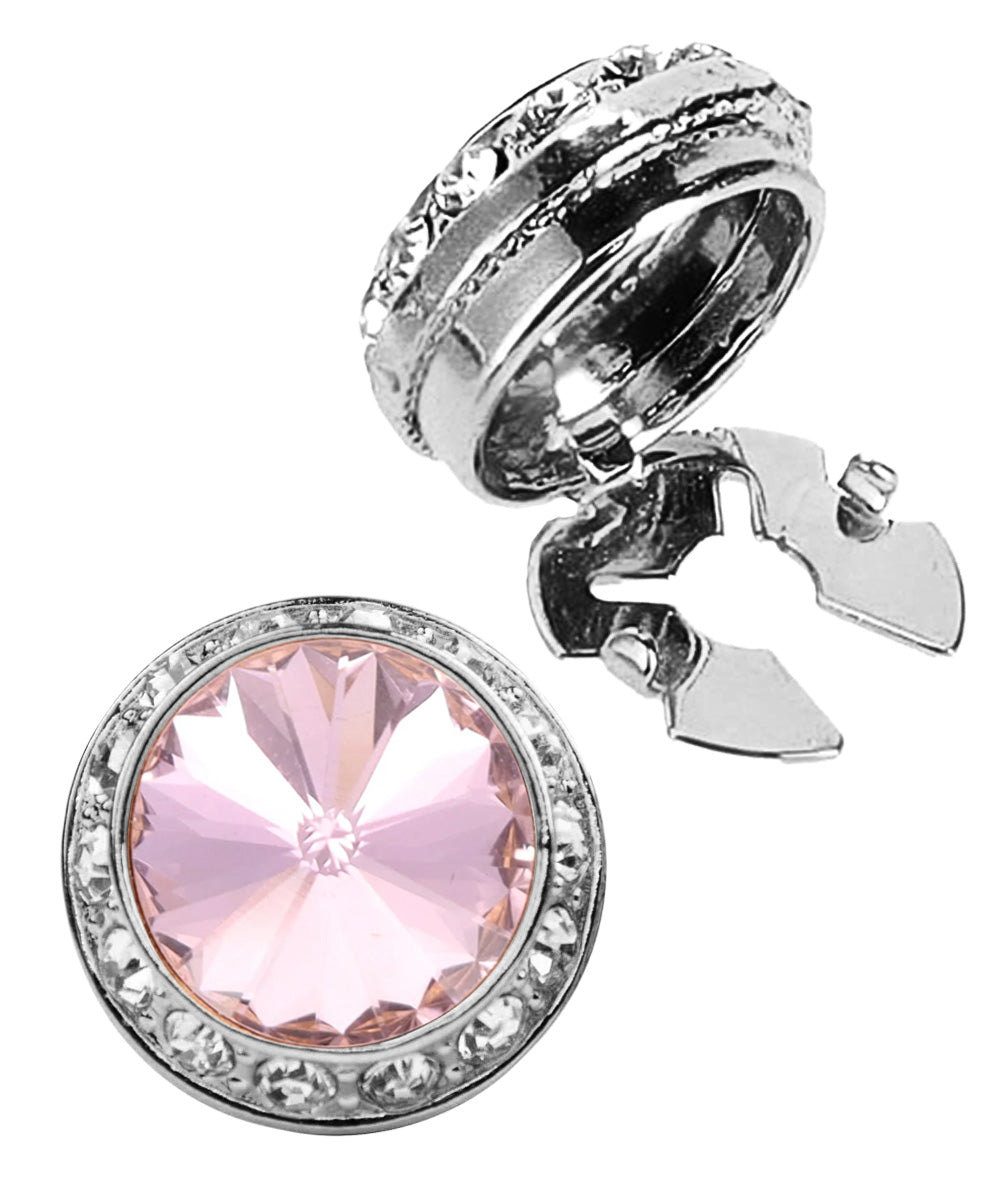 Vittorio Vico Men's Crystal Colorstone Button Cover