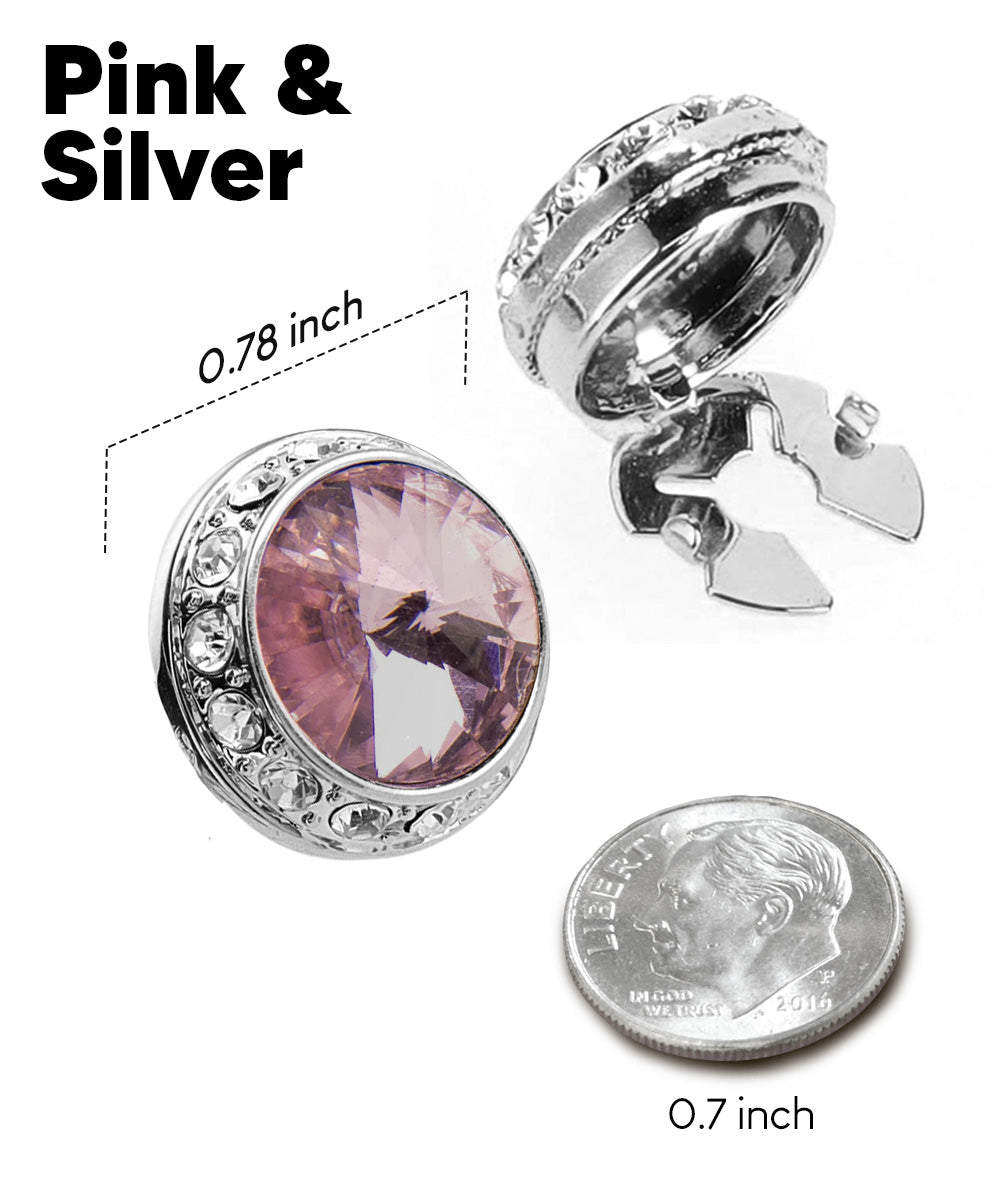 Vittorio Vico Men's Crystal Colorstone Button Cover