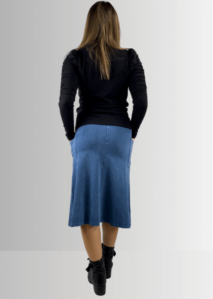 Alyssa Very Versatile Cotton Skirt Light Denim