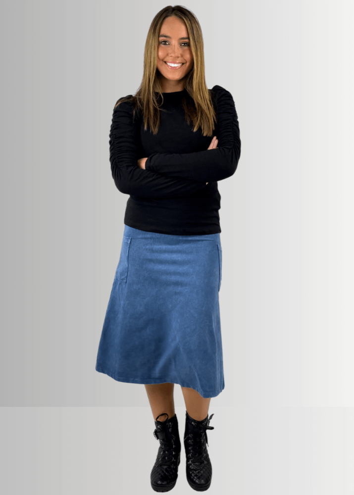 Alyssa Very Versatile Cotton Skirt Light Denim