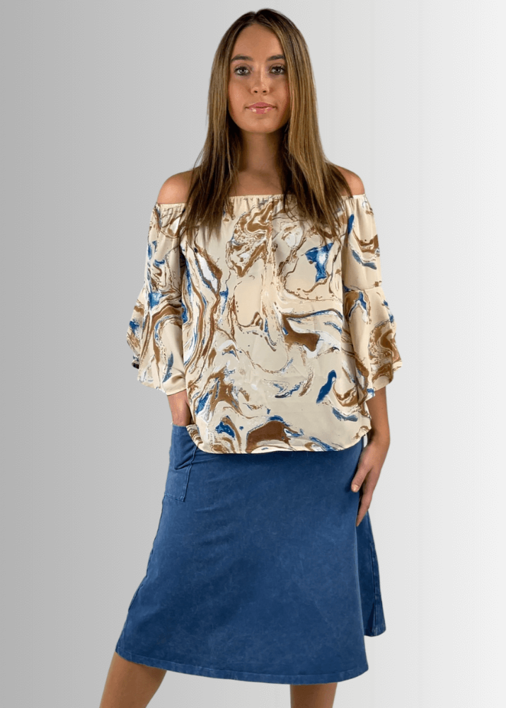 Alyssa Very Versatile Cotton Skirt Light Denim