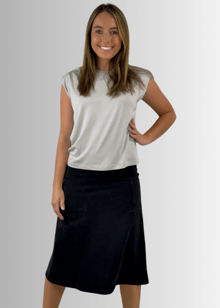 Alyssa Very Versatile Cotton Skirt Light Denim