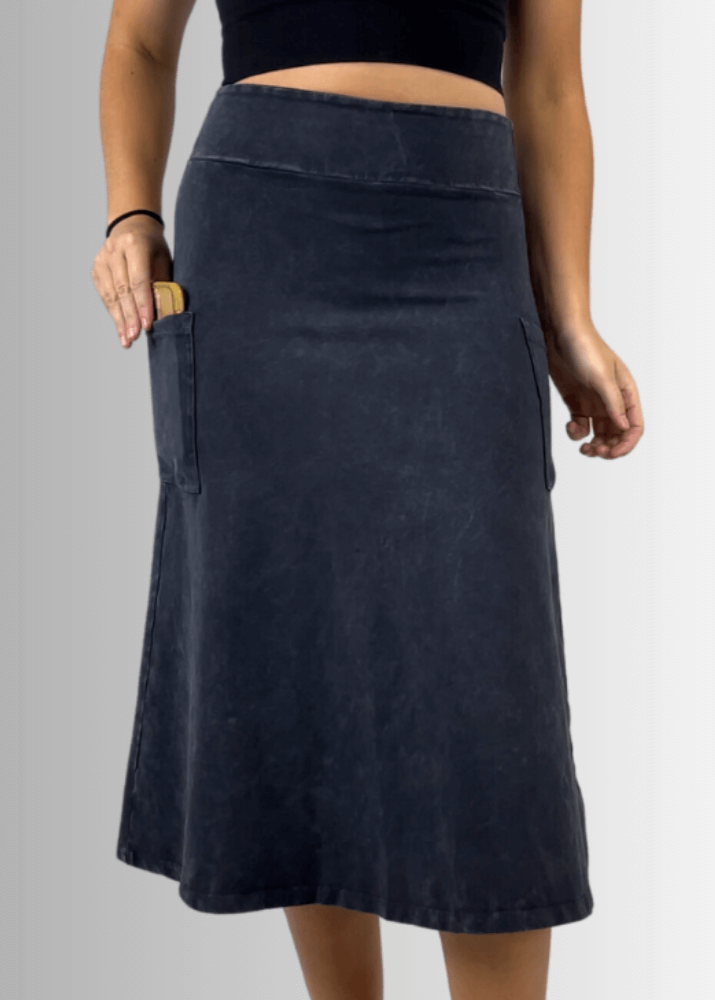 Alyssa Very Versatile Cotton Skirt Light Denim