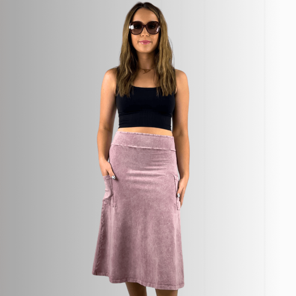 Alyssa Very Versatile Cotton Skirt Pink Denim