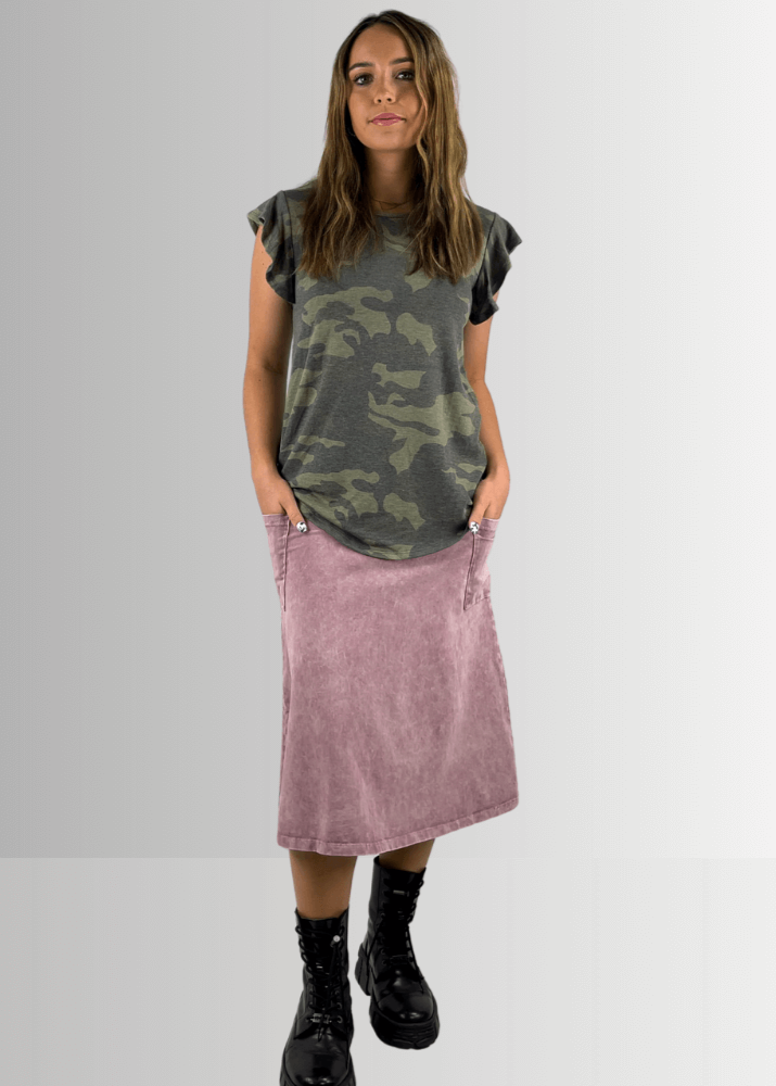 Alyssa Very Versatile Cotton Skirt Light Denim