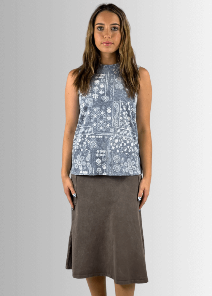 Alyssa Very Versatile Cotton Skirt Light Denim