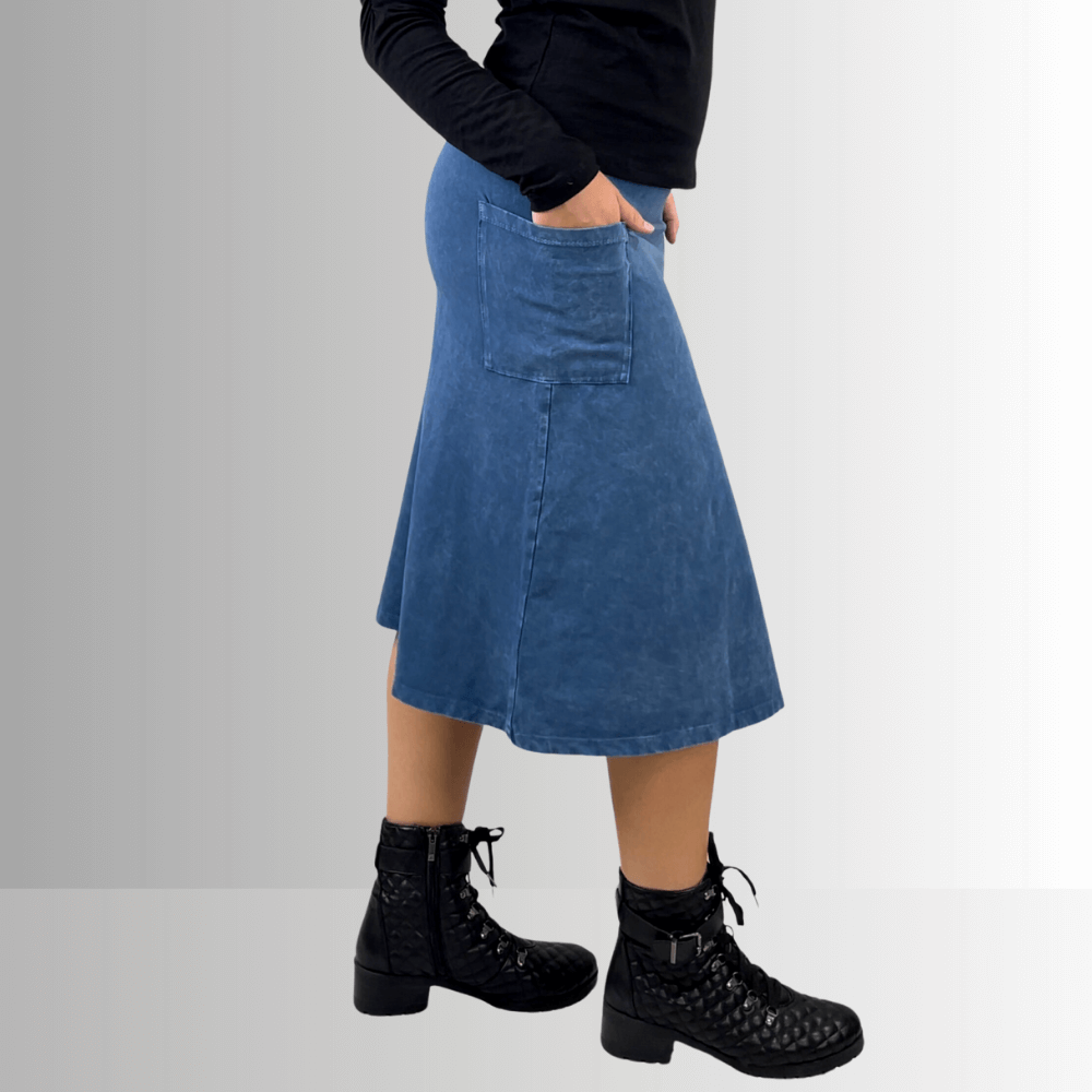 Alyssa Very Versatile Cotton Skirt Light Denim