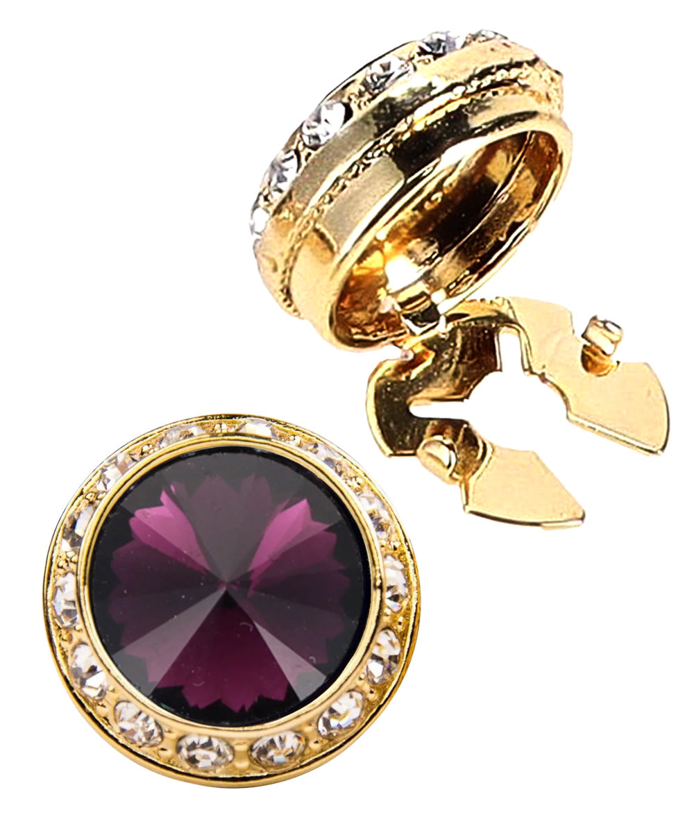 Vittorio Vico Men's Crystal Colorstone Button Cover