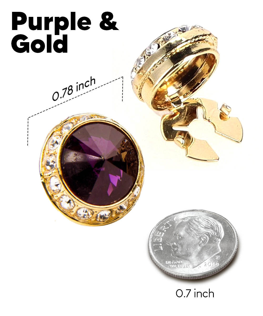 Vittorio Vico Men's Crystal Colorstone Button Cover