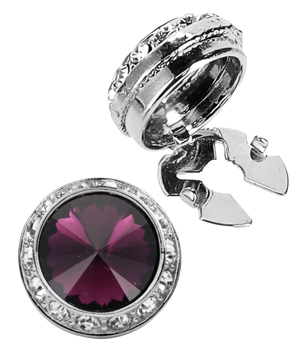 Vittorio Vico Men's Crystal Colorstone Button Cover