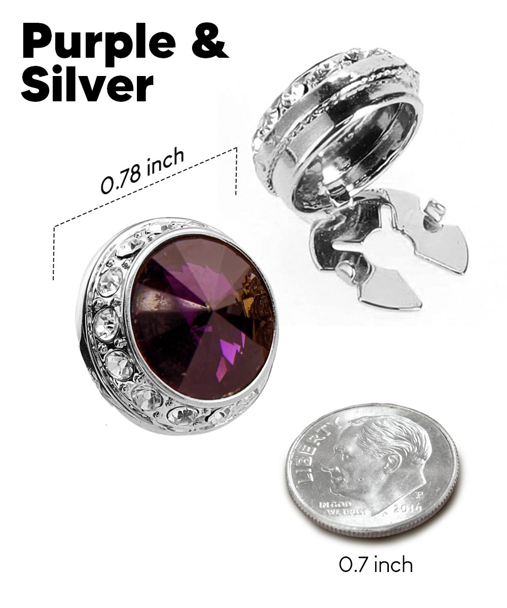Vittorio Vico Men's Crystal Colorstone Button Cover