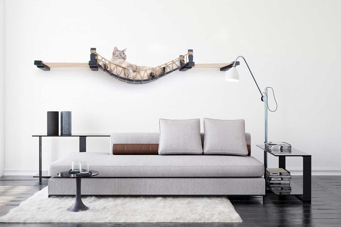Double Cat Hammock and Climbing Bridge Combo