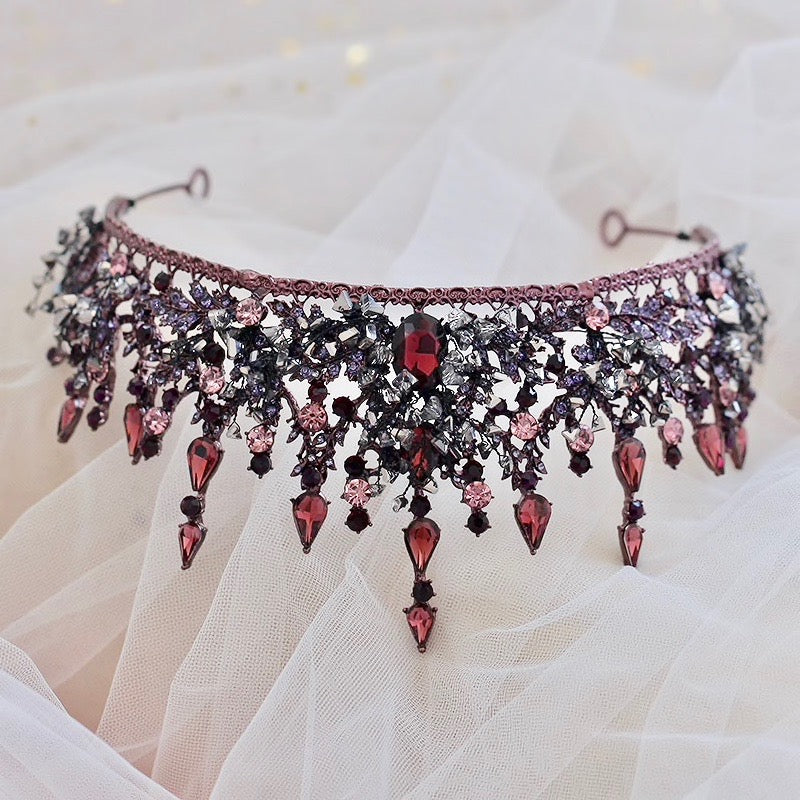 Marquessa - Victorian Gothic Red Bridal Tiara