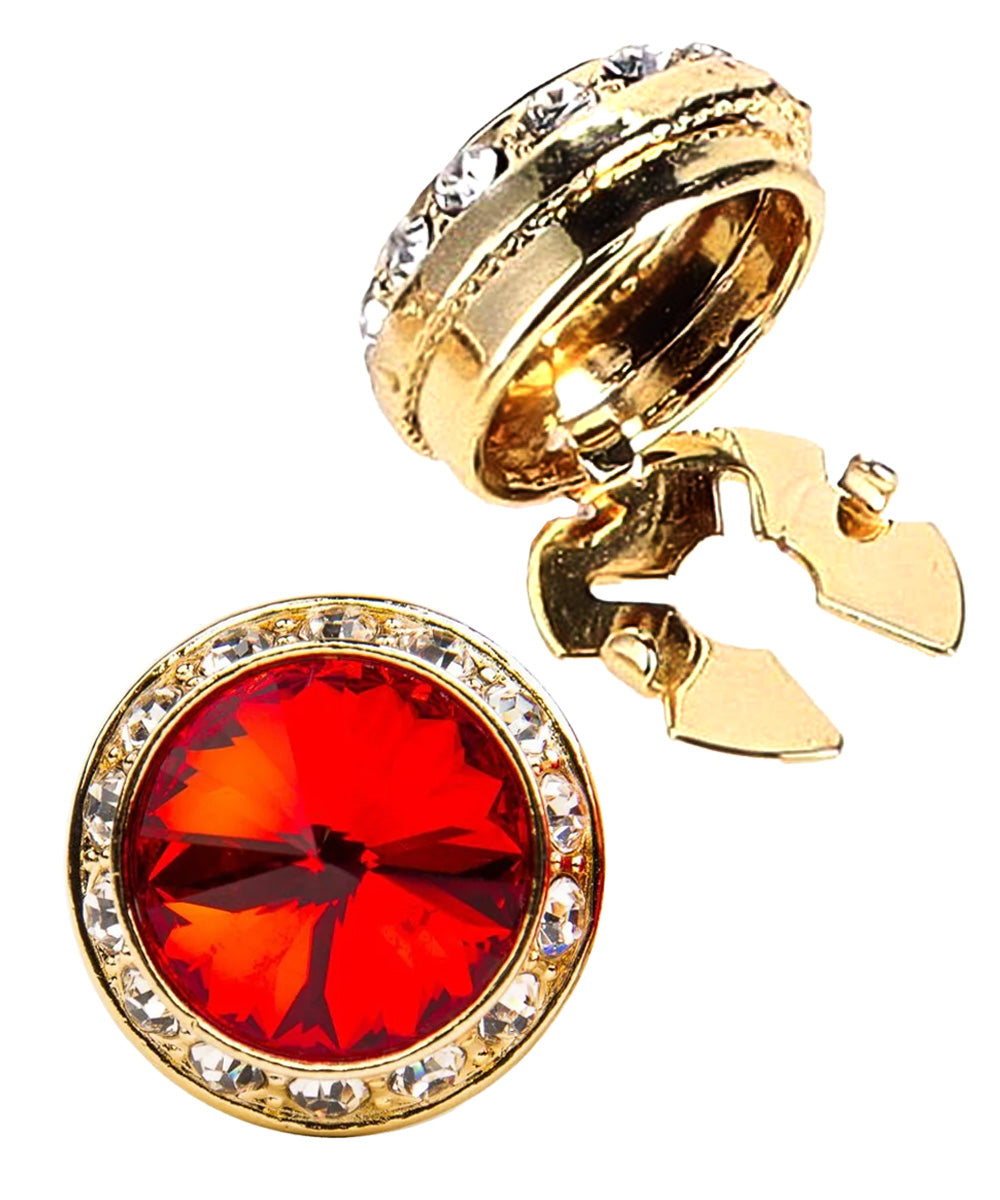 Vittorio Vico Men's Crystal Colorstone Button Cover