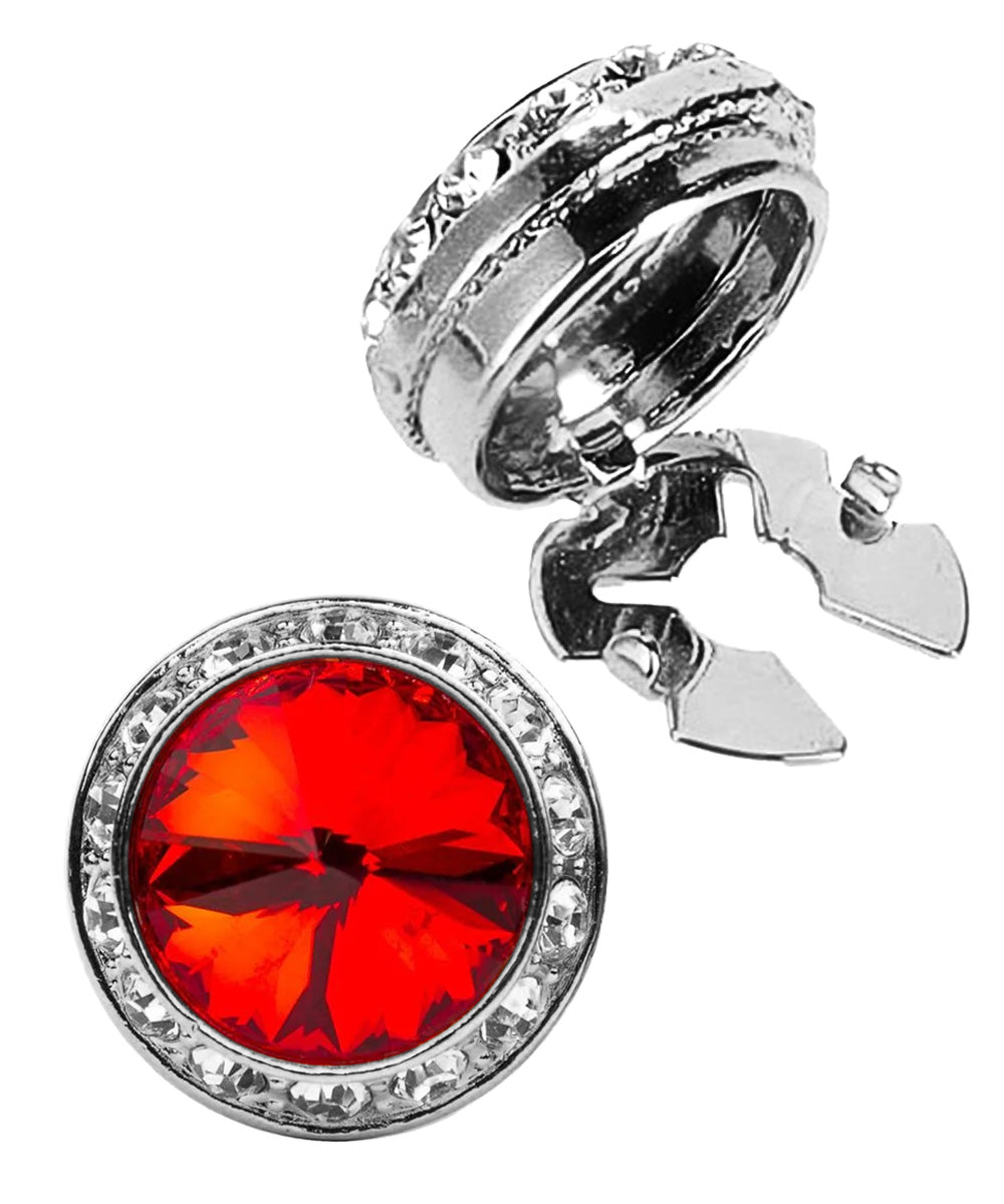 Vittorio Vico Men's Crystal Colorstone Button Cover