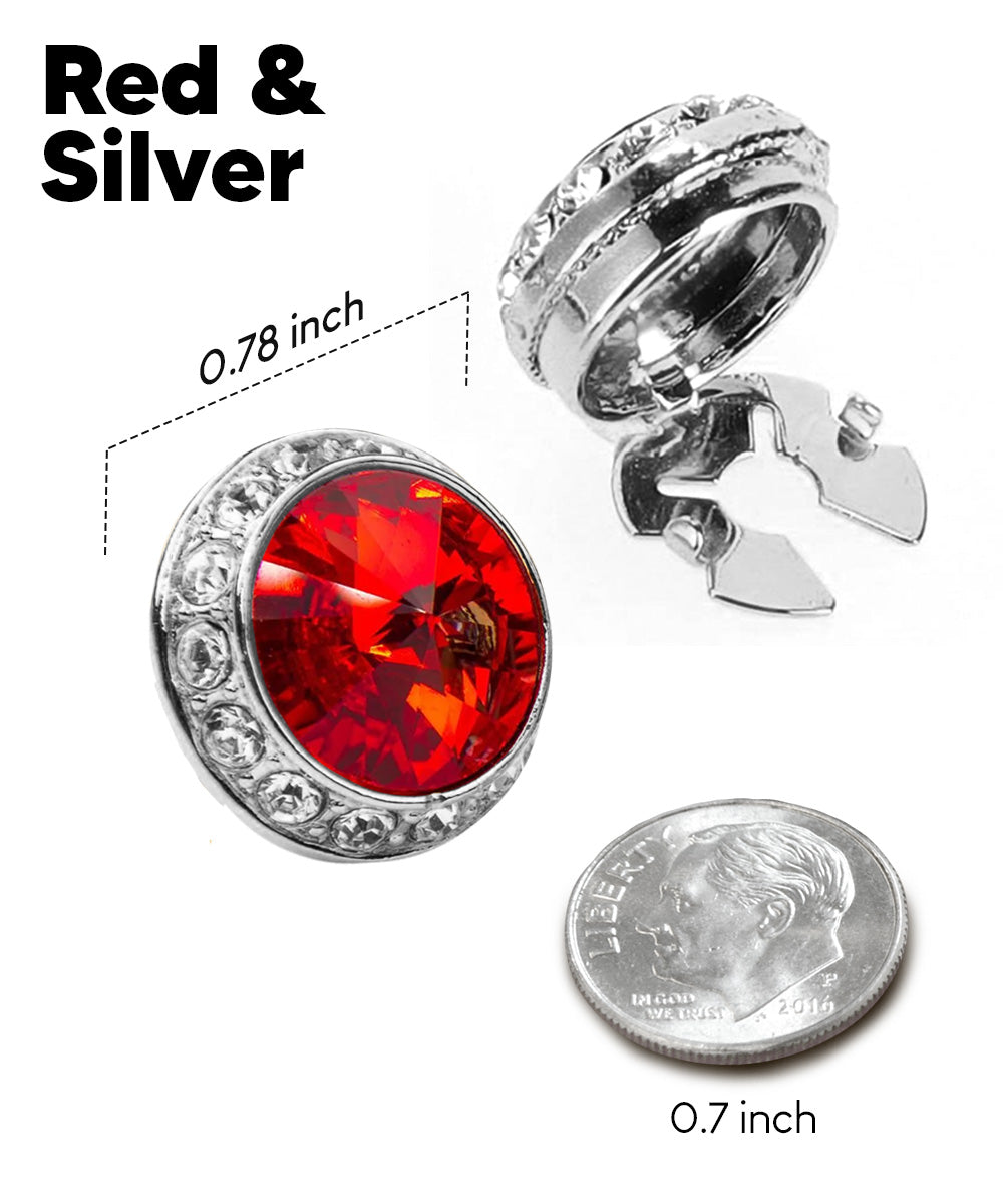 Vittorio Vico Men's Crystal Colorstone Button Cover