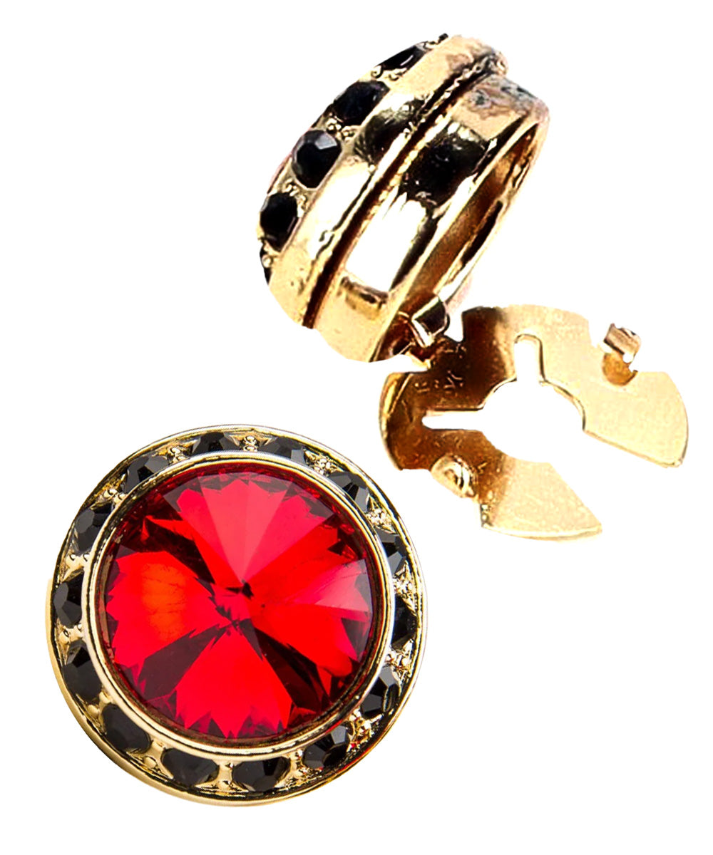 Vittorio Vico Men's Crystal Colorstone Button Cover