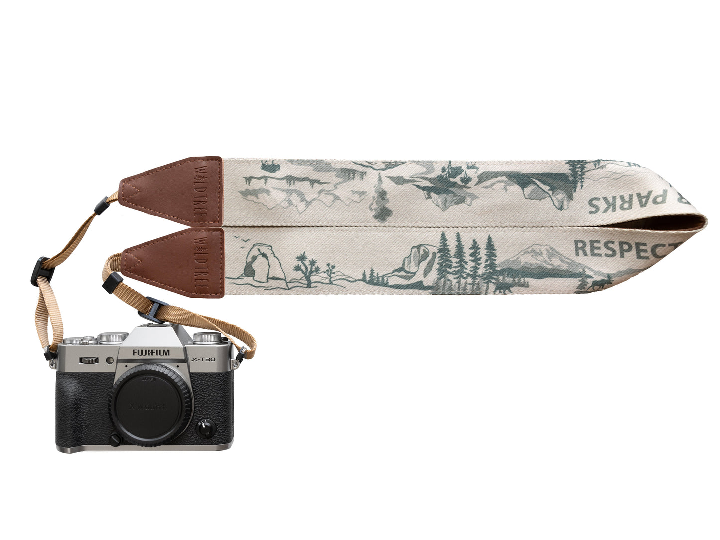 National Park Inspired Camera Strap Brown