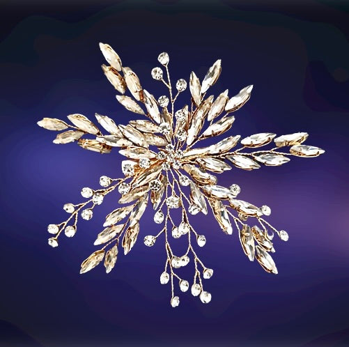 Myah - Crystal Bridal Hair Clip - Available in Silver, Rose Gold and Yellow Gold