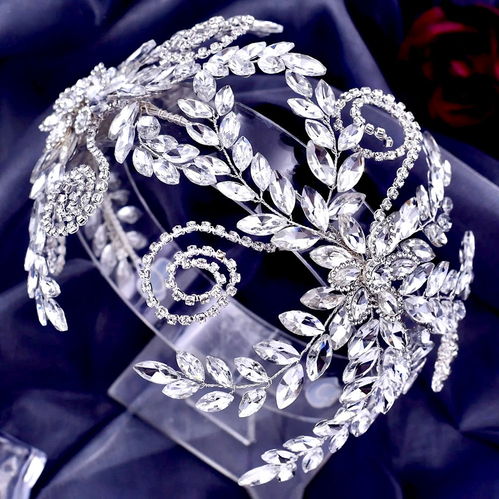 Rivera - Silver Crystal Bridal Headdress