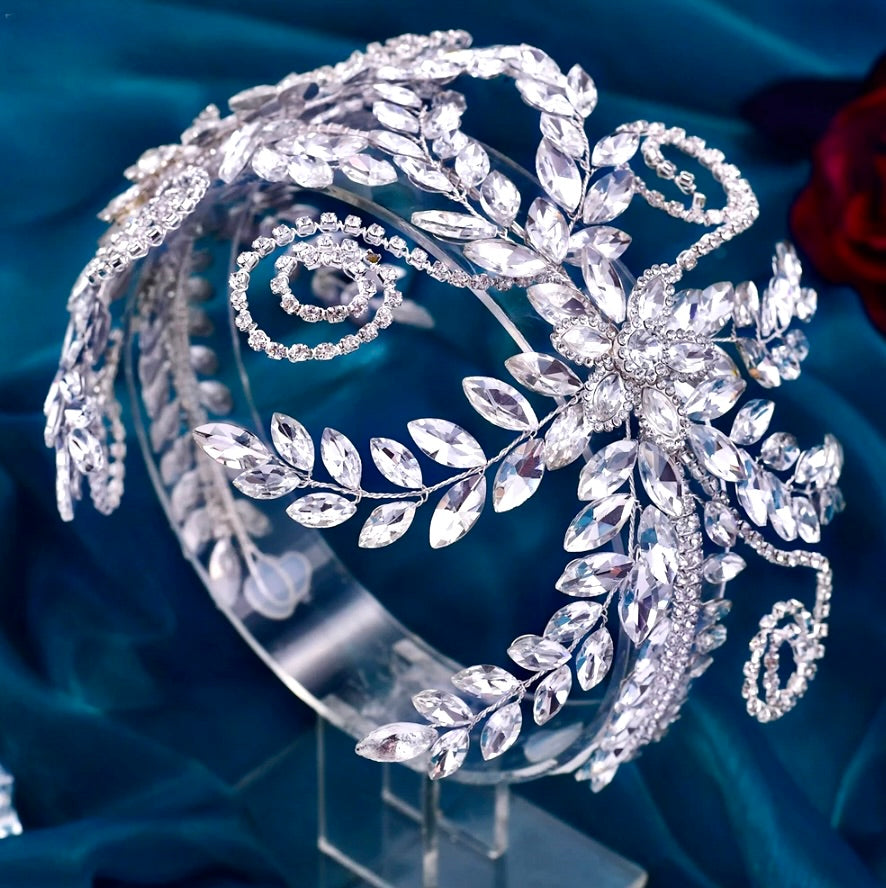 Rivera - Silver Crystal Bridal Headdress