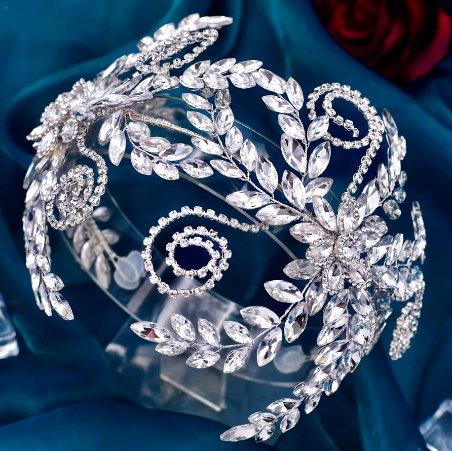 Rivera - Silver Crystal Bridal Headdress