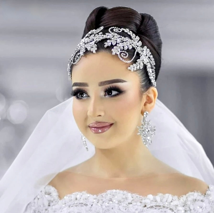 Rivera - Silver Crystal Bridal Headdress