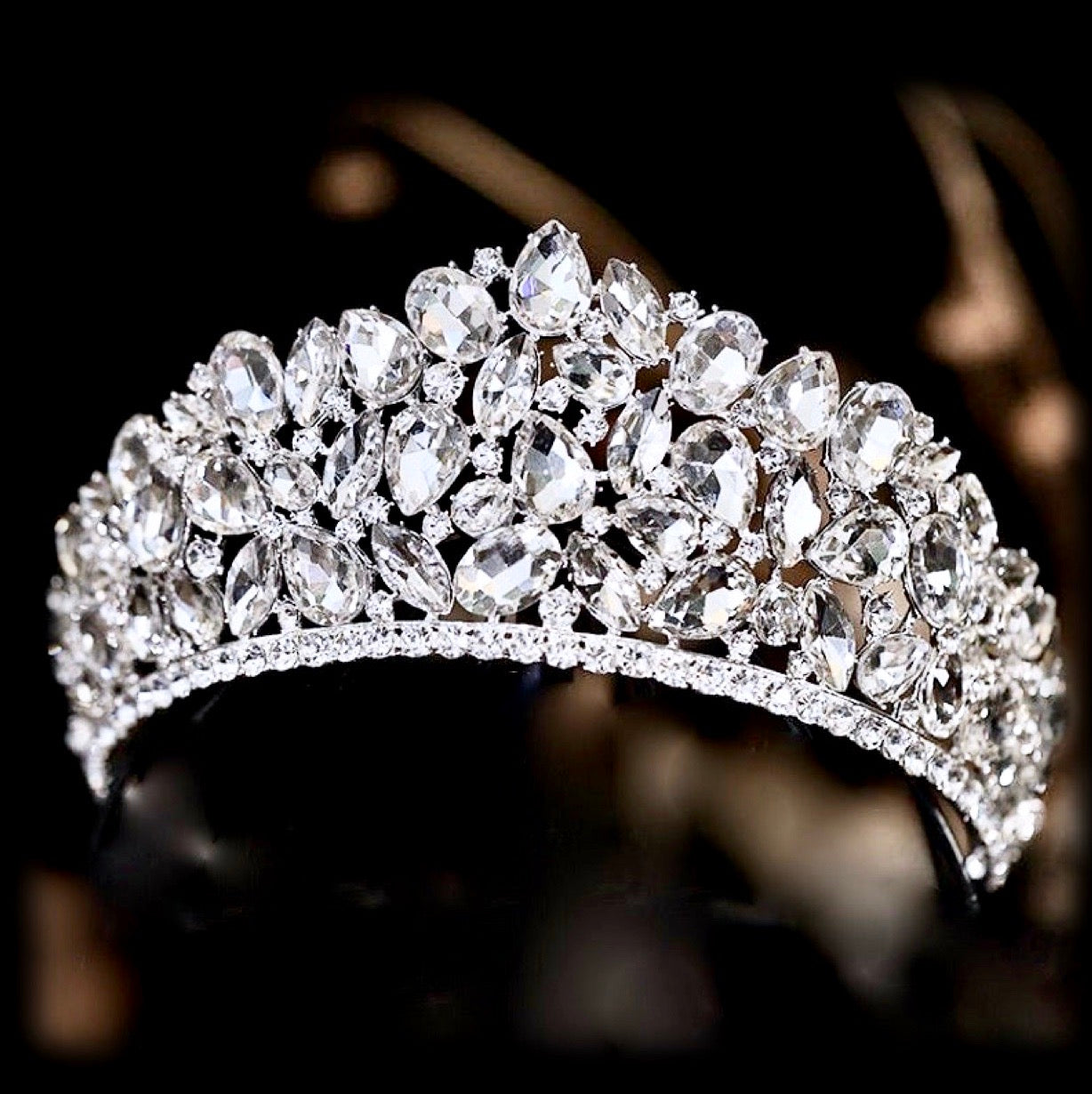 Gentiana - Silver Wedding Rhinestone Tiara