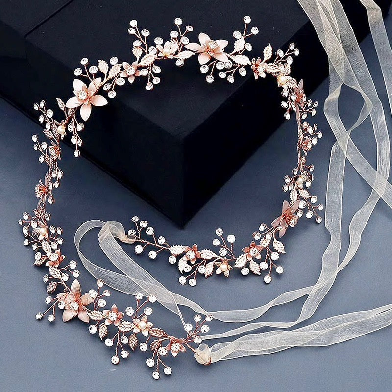 Maribel - Bohemian Rose Gold Bridal Belt/Sash