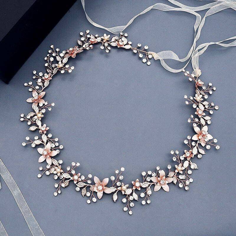 Maribel - Bohemian Rose Gold Bridal Belt/Sash