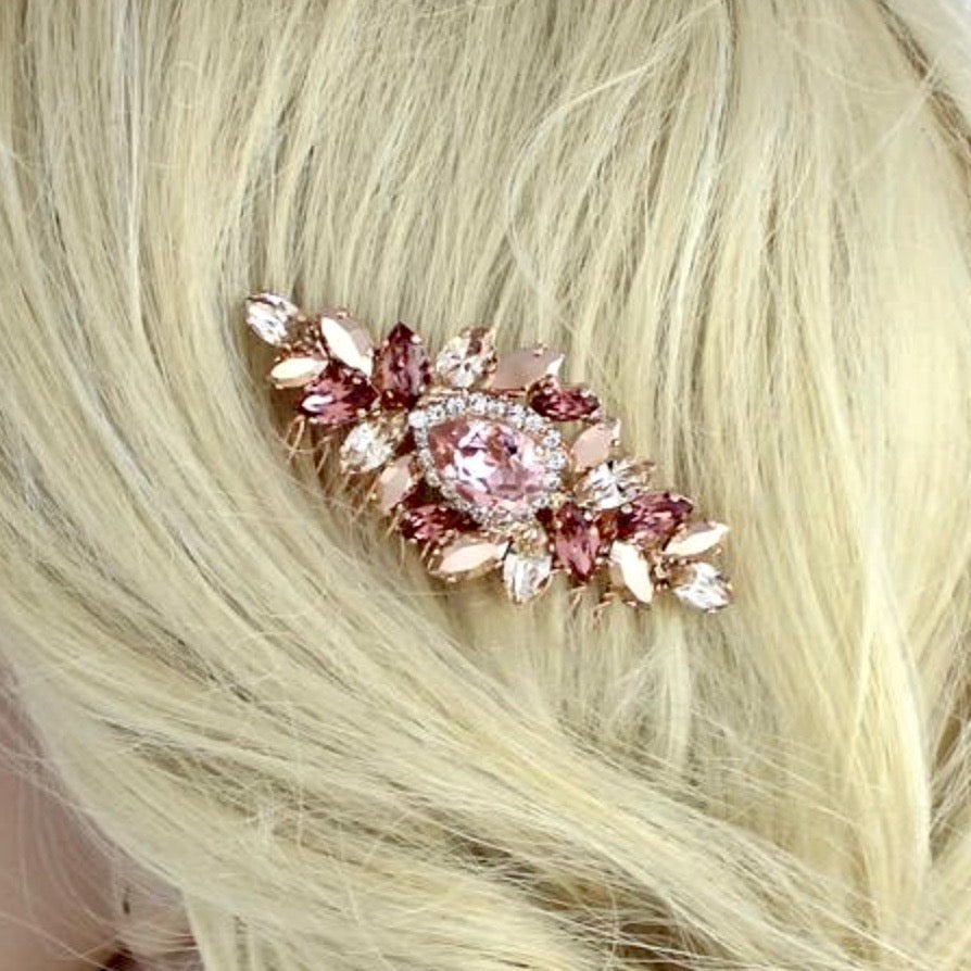 "Rosenna" - Rose Gold Bridal Hair Comb