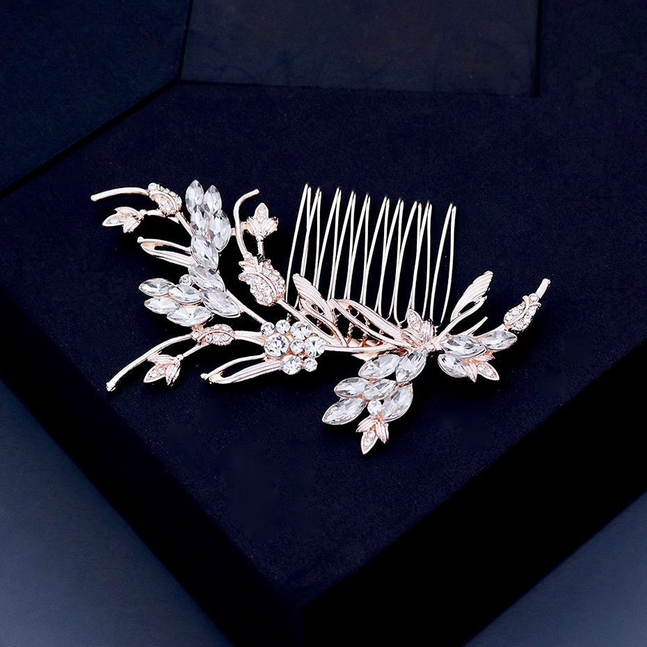 "Fleury" - Rose Gold Bridal Hair Comb