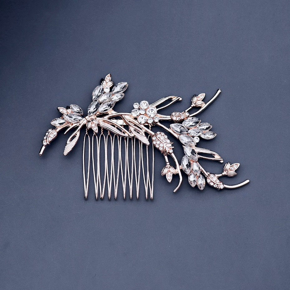 "Fleury" - Rose Gold Bridal Hair Comb
