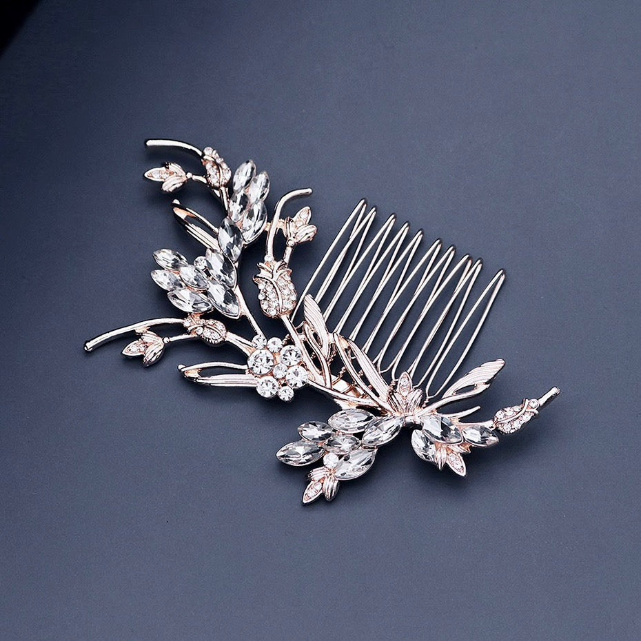 "Fleury" - Rose Gold Bridal Hair Comb